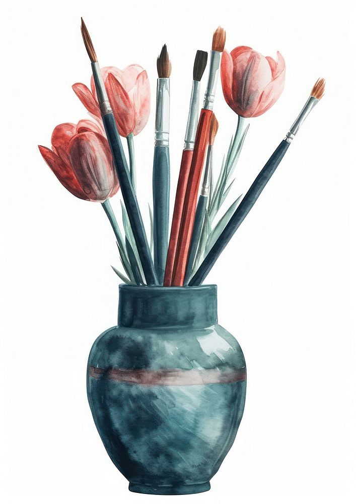 Vase watercolor brush paintbrush craft.