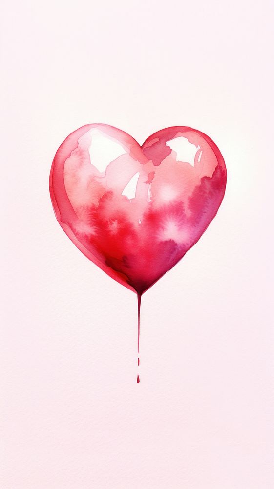 Red heart ornament pink creativity splattered.