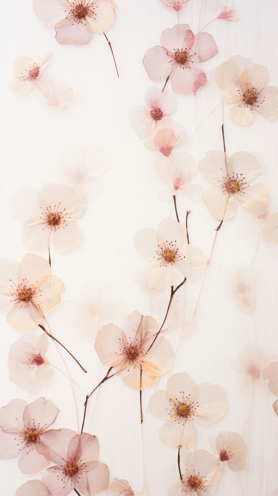 Pressed blossom wallpaper flower backgrounds plant.