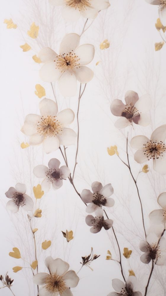 Pressed blossom wallpaper flower backgrounds pattern.