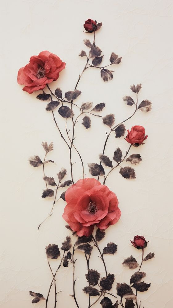 Climbing rose wallpaper flower pattern plant.