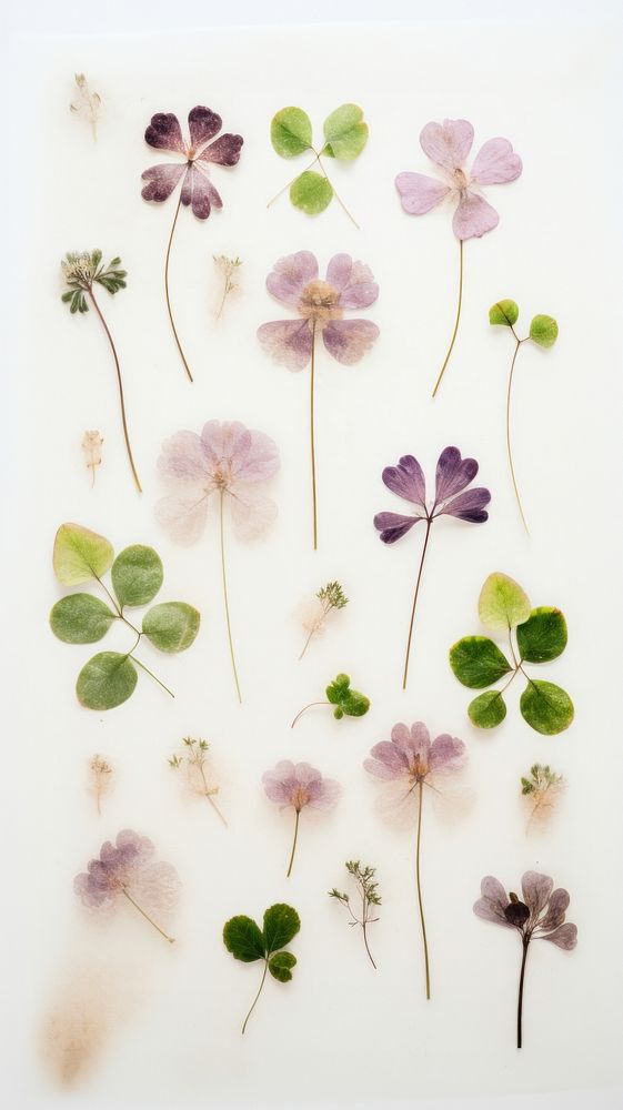 Real pressed clover wallpaper flower plant petal.