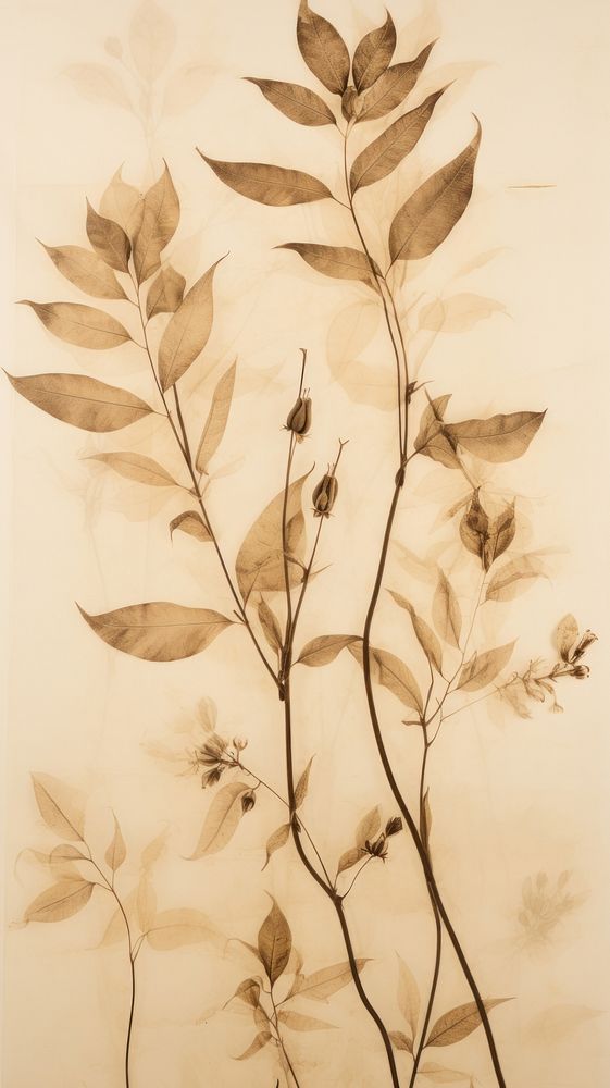 Coffee plant wallpaper drawing sketch art.