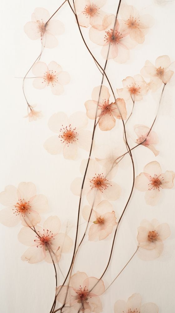 Real pressed sakura wallpaper flower pattern plant.