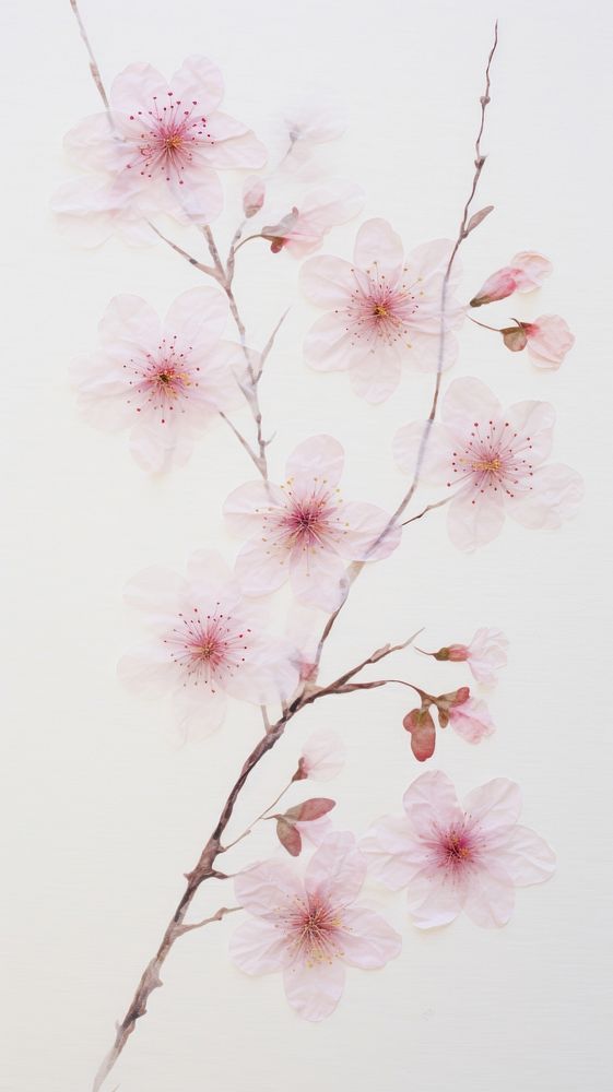 Real pressed sakura wallpaper flower blossom plant.