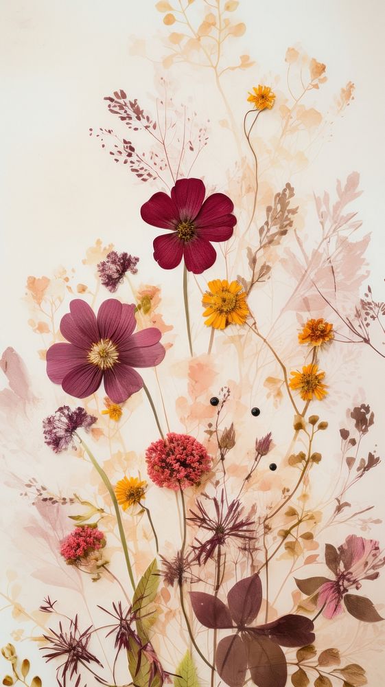 Spring flowers wallpaper painting pattern plant.