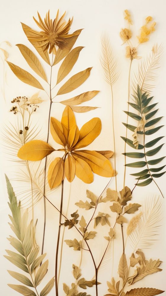 Tropical plants wallpaper flower herbs pattern.