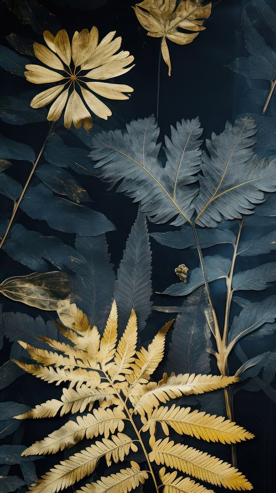 Tropical plants wallpaper painting leaf art.
