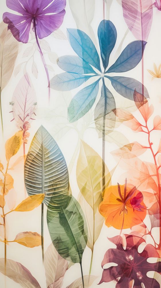 Tropical plants wallpaper flower backgrounds pattern.