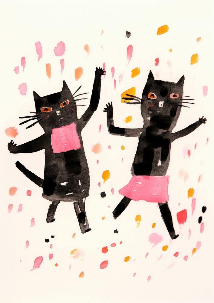Cat enjoy dancing animal mammal black.
