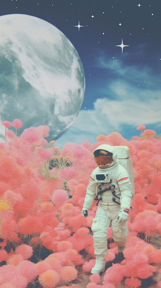 Aesthetic astronaut craft collage space astronomy outdoors.