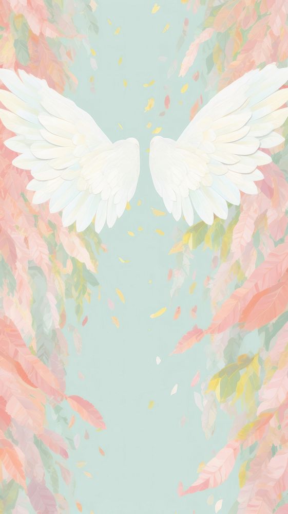Angel wings pattern craft painting art backgrounds.