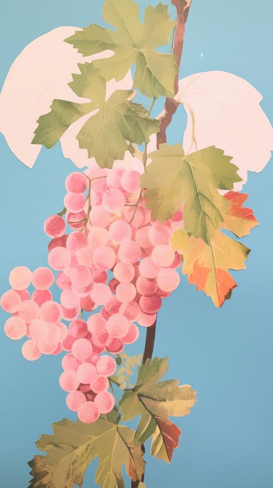 Grapes tree craft collage flower nature plant.