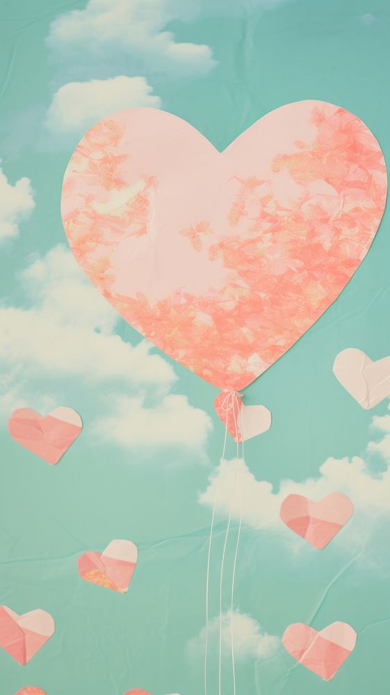Heart balloon craft collage backgrounds creativity outdoors.