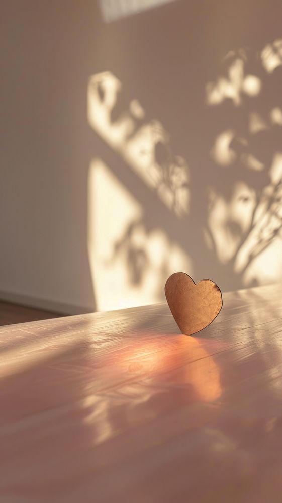 Heart shadow hardwood flooring sunlight.