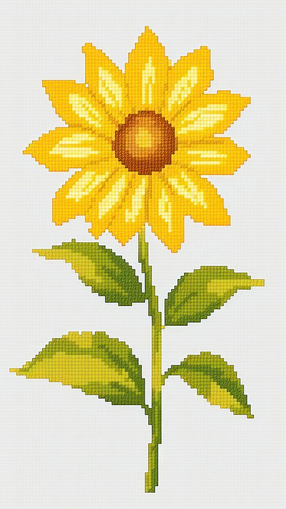 Cross stitch tiny sunflower nature plant inflorescence.