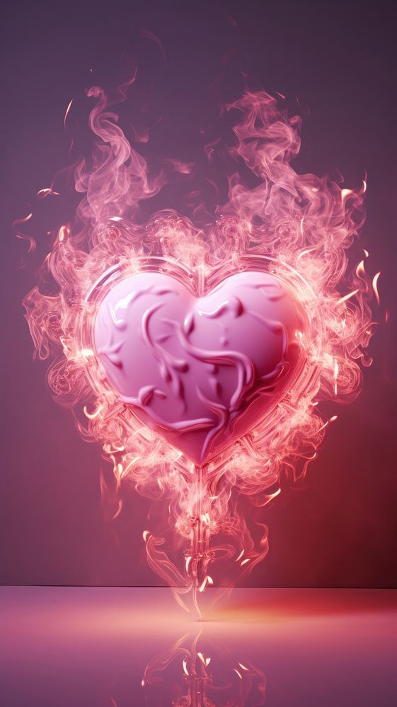 Neon Heart heart burning pink.