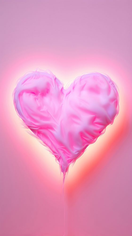 Neon Heart heart pink pink background.
