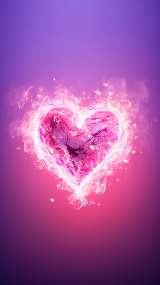 Neon Hearts purple heart pink.