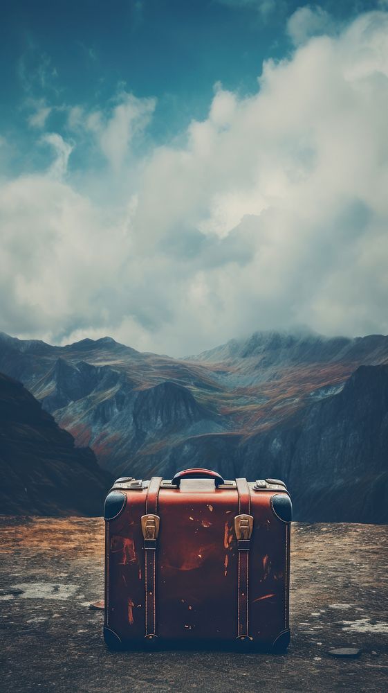 Suitcase luggage nature travel.