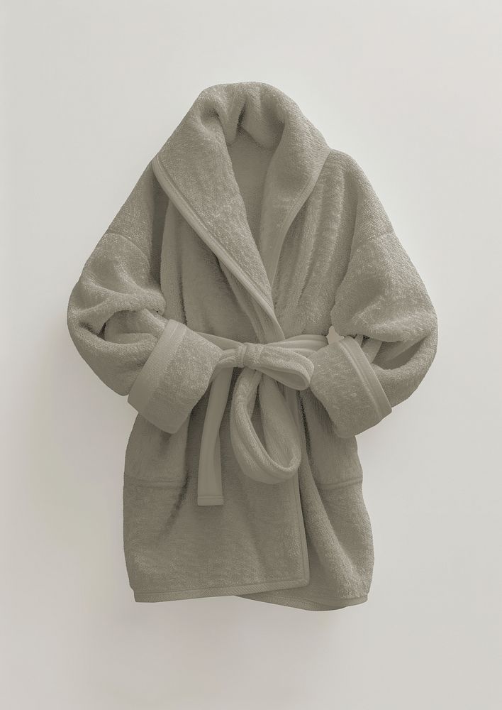 Dull gray bathrobe mockup psd