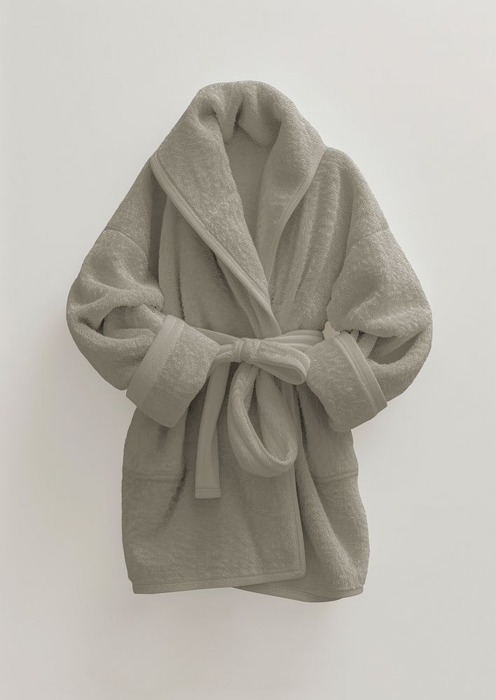 Dull gray bathrobe