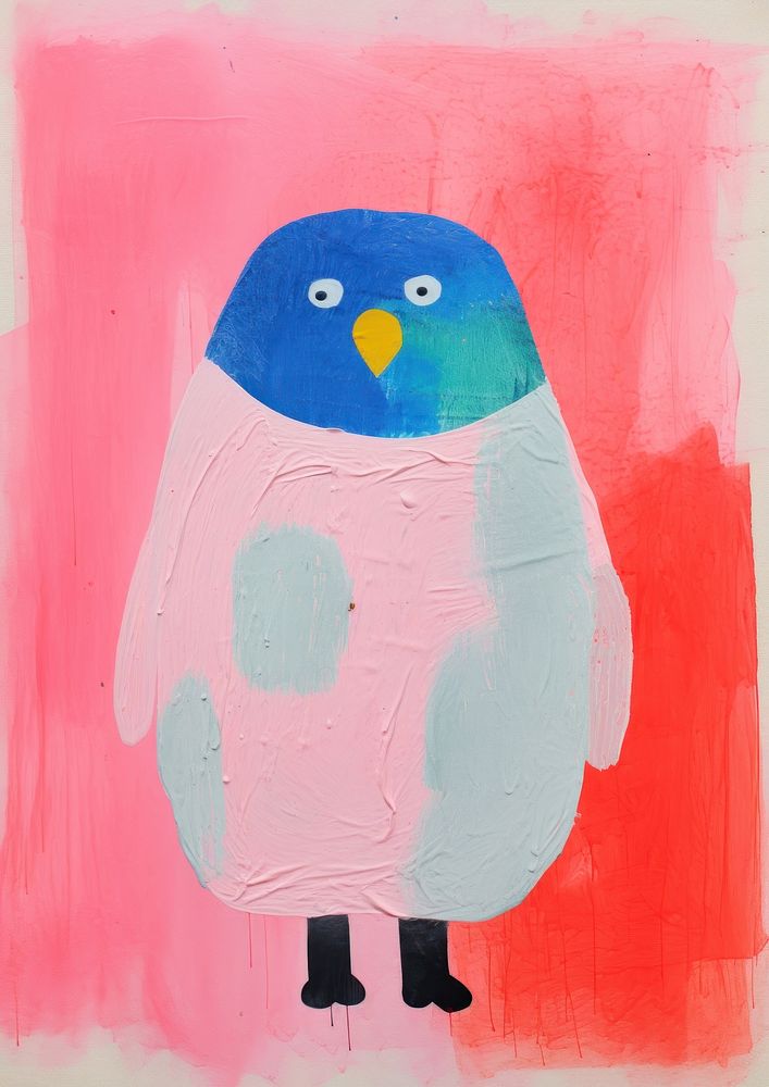 Happy owl philosopher art painting animal.
