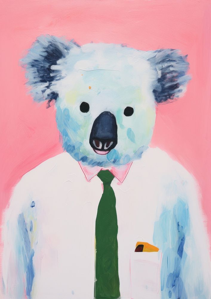 Koala doctor animal art painting.
