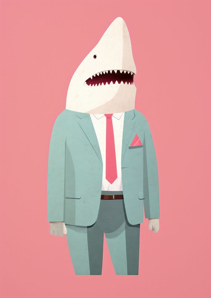 Shark businessperson animal adult art.