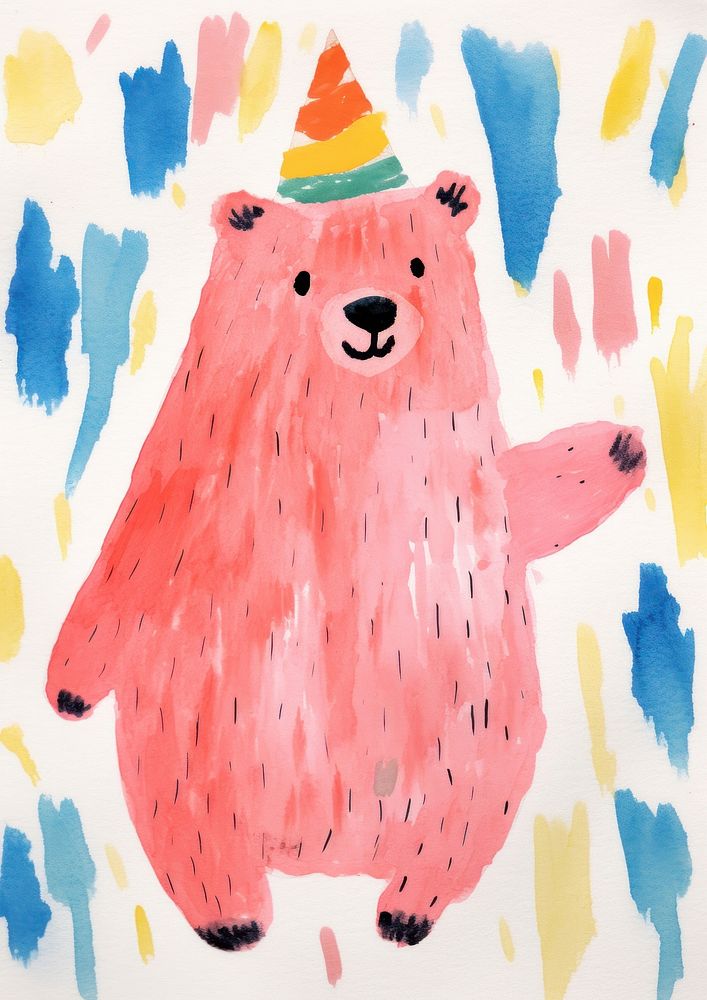 Happy bear enjoy party painting mammal animal.