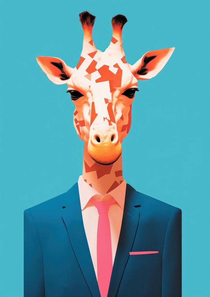 Giraffe businessperson animal mammal adult.