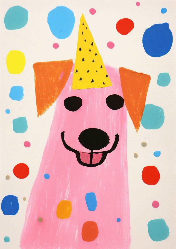 Happy dog enjoy party animal anthropomorphic representation.