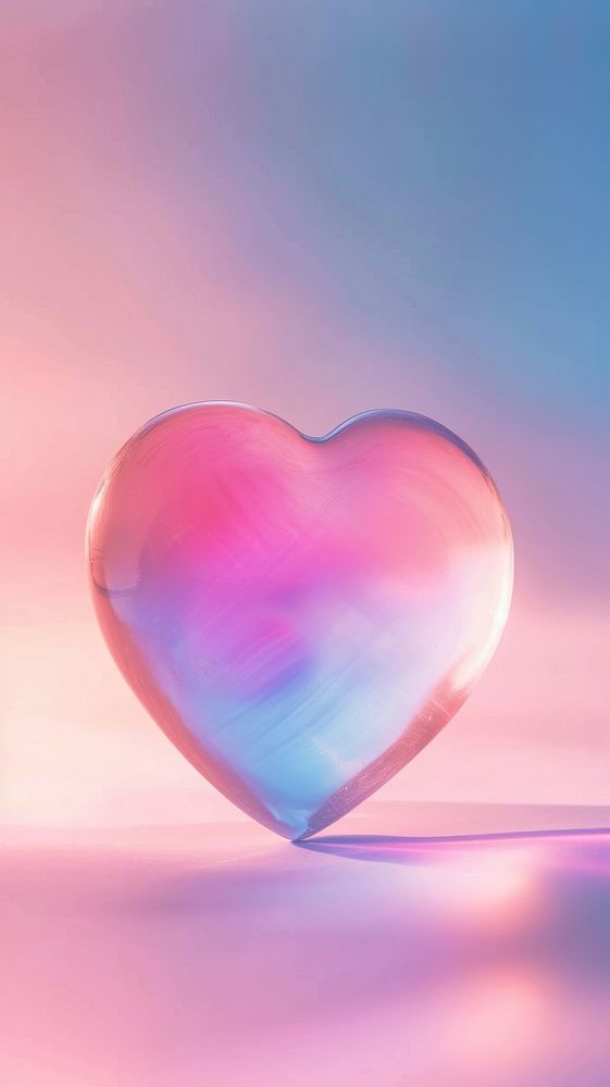 Light pink blue heart reflection abstract balloon.