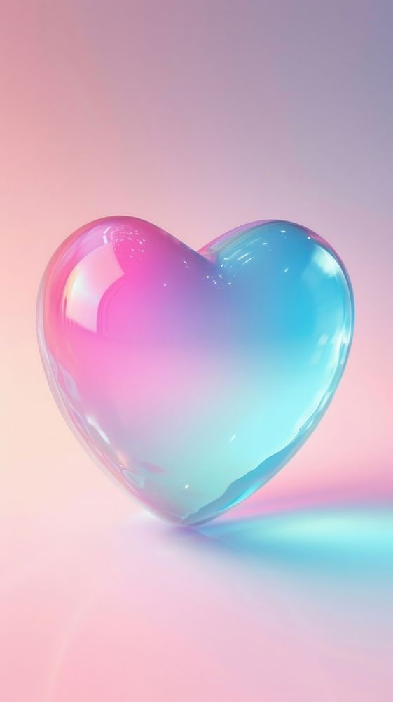 Light pink blue heart glowing jewelry balloon.