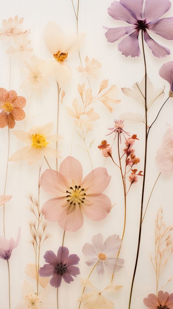 Real pressed summer flowers backgrounds pattern petal.