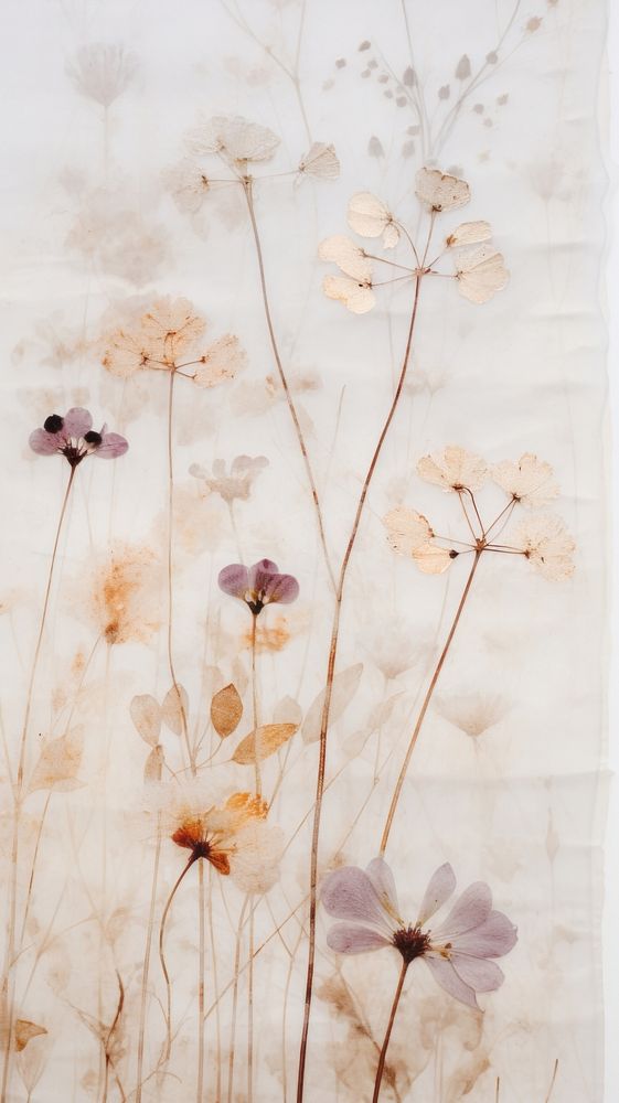 Real pressed summer winter flower backgrounds painting.
