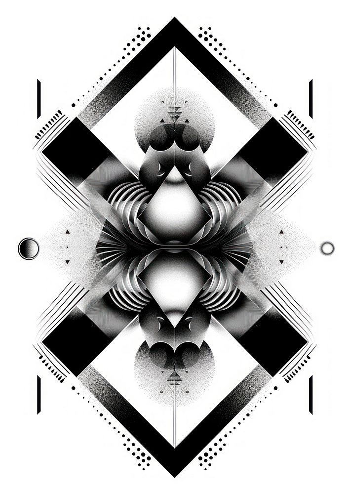 Geometric symmetry shape abstract graphics black.