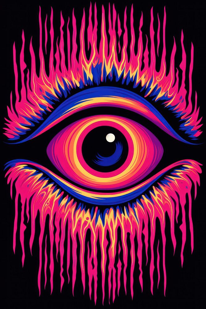 Devils eye graphics pattern purple.