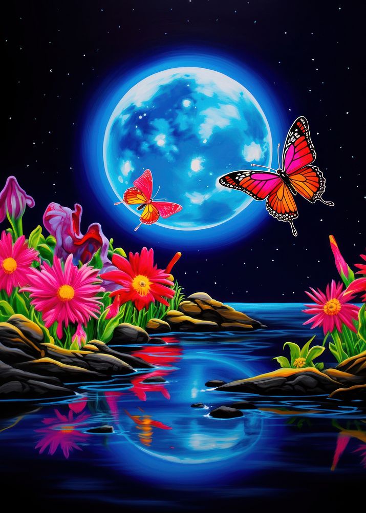 A butterfly fry to moon purple astronomy outdoors.