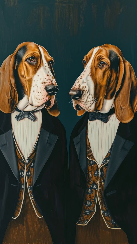 Painting animal hound art.