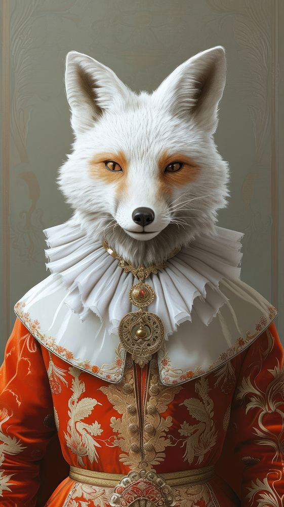 Animal fox portrait costume.
