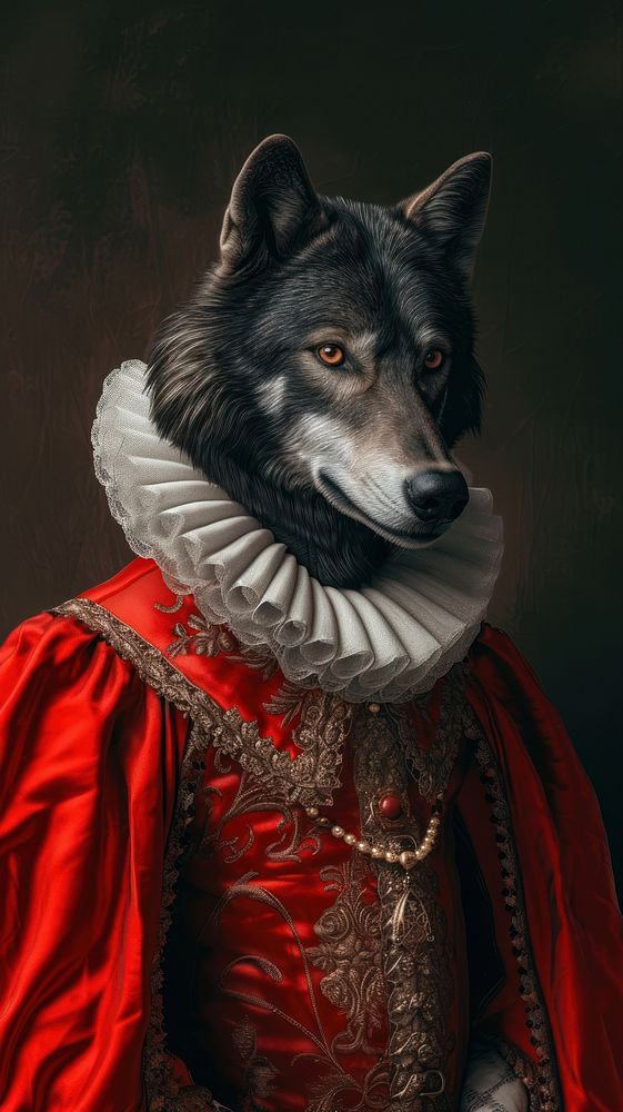 Portrait animal wolf painting.