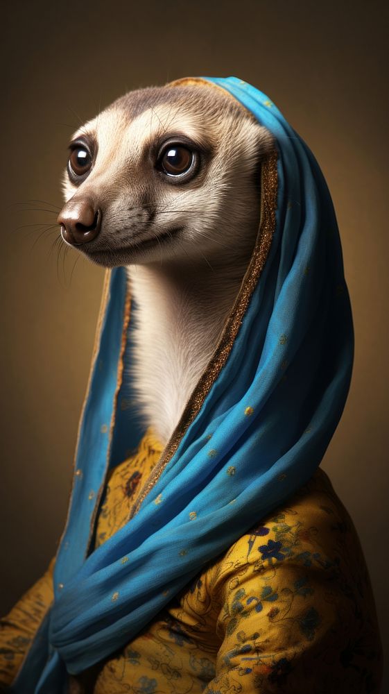 Animal wildlife portrait meerkat.