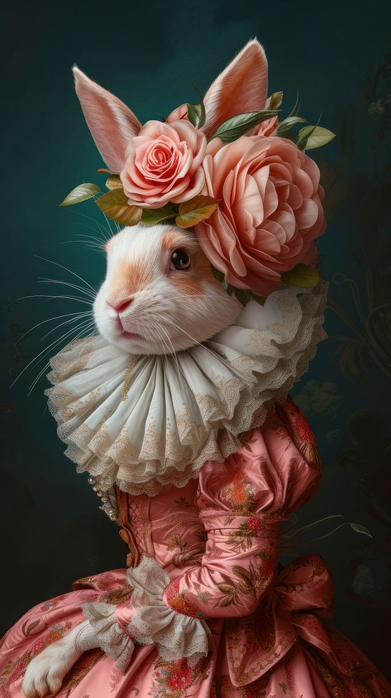 Portrait animal rose art.
