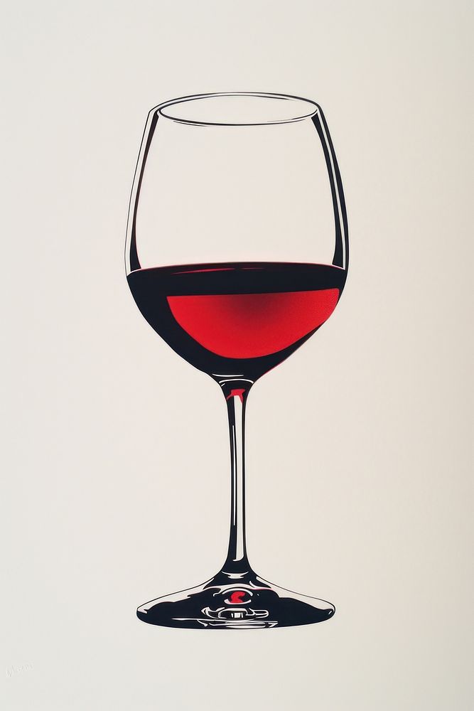 Litograph minimal Wine wine glass drink.