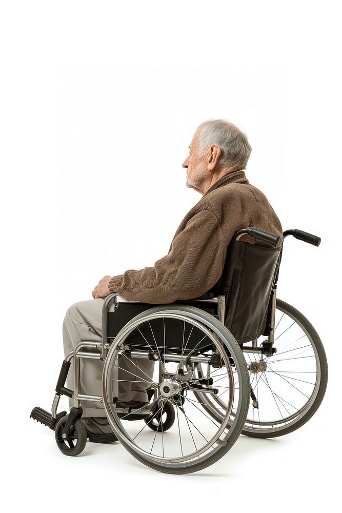 Elderly sitting in Wheelchair wheelchair vehicle adult.