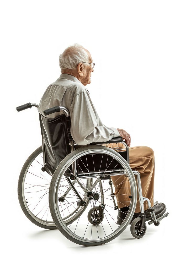 Elderly sitting in Wheelchair wheelchair bicycle adult.
