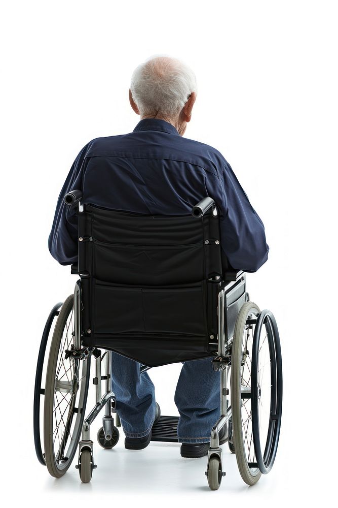Elderly sitting in Wheelchair wheelchair adult back.