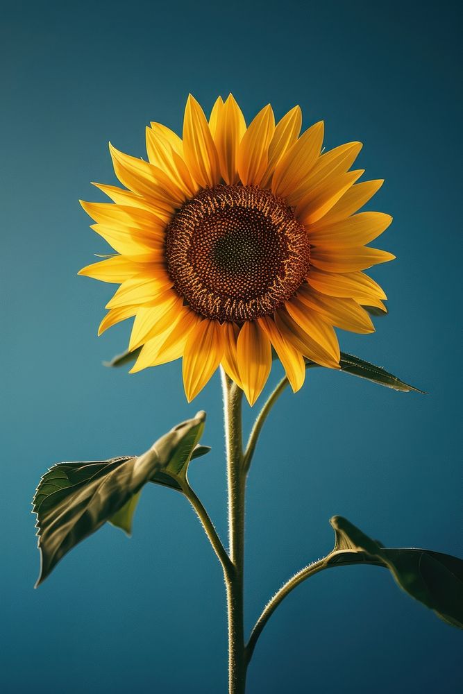 Photo of sunflower plant inflorescence asterales.