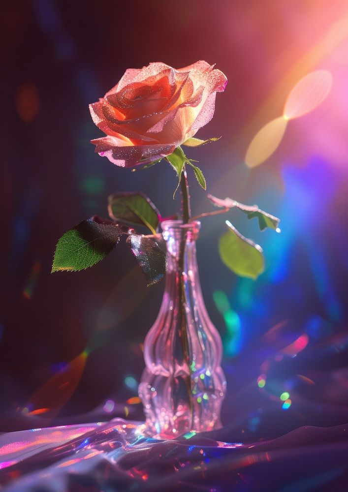 Rose in vase photo flower light petal.